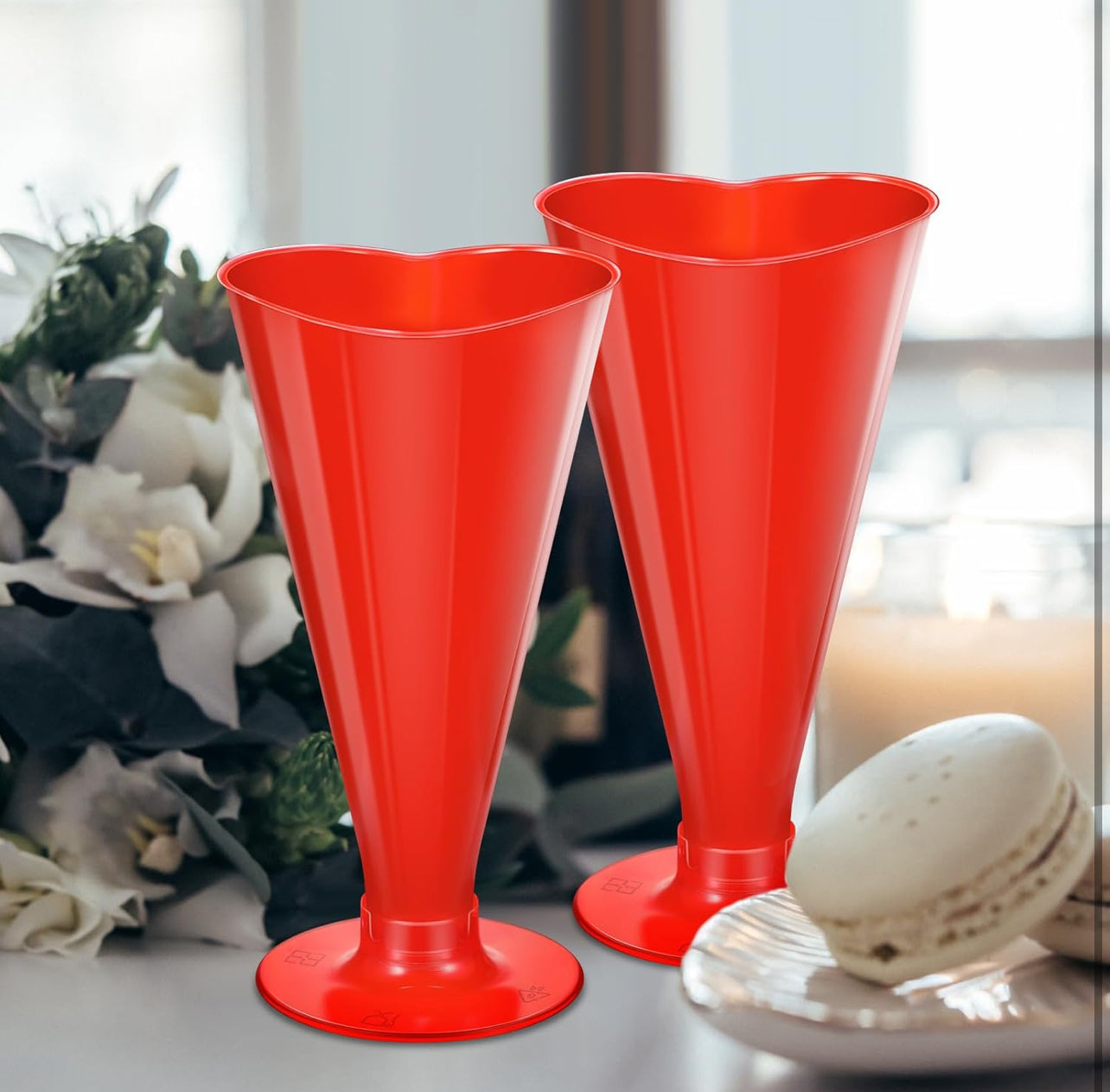 Heart Shaped Plastic Flutes