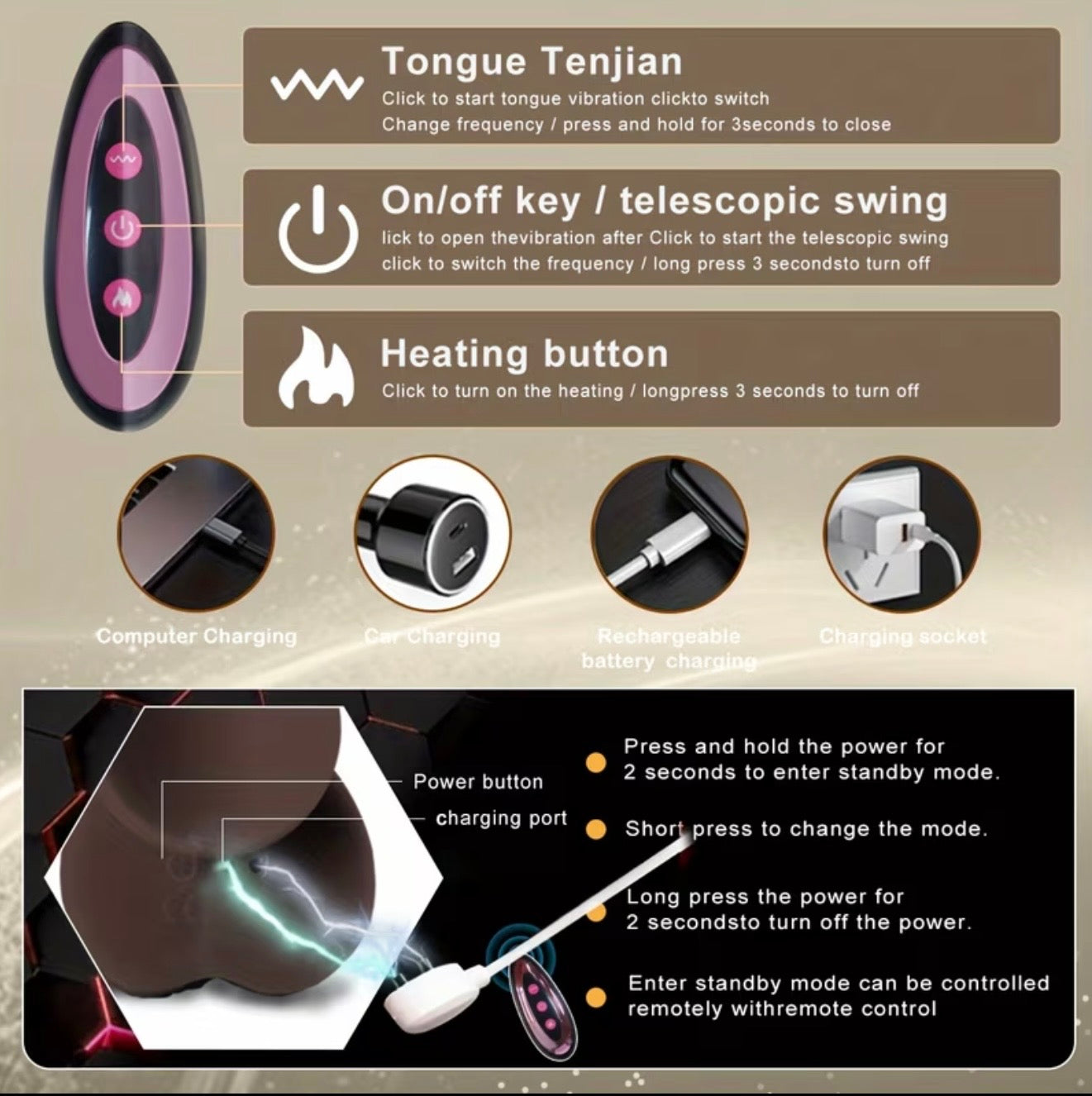 Realistic vibrating dildo 6.9 inch