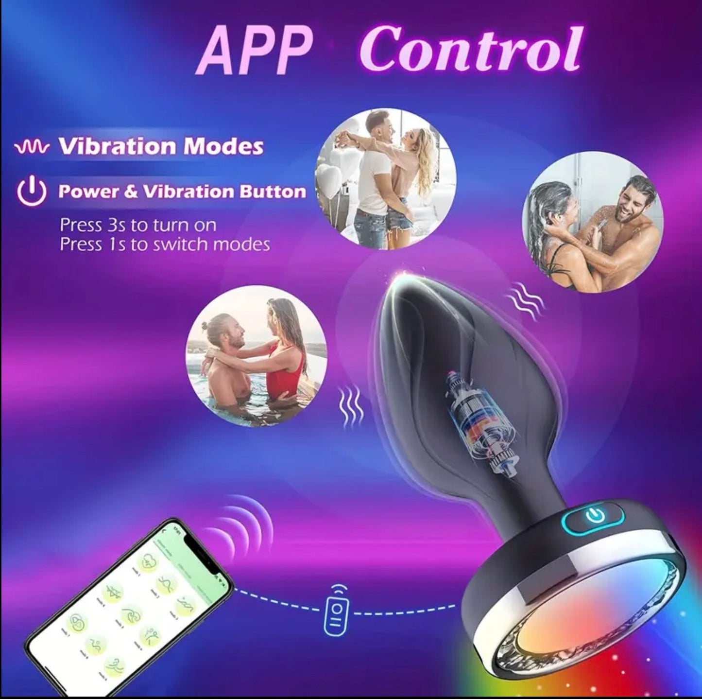 Vibrating Butt Plug With App Control And Light Up Modes