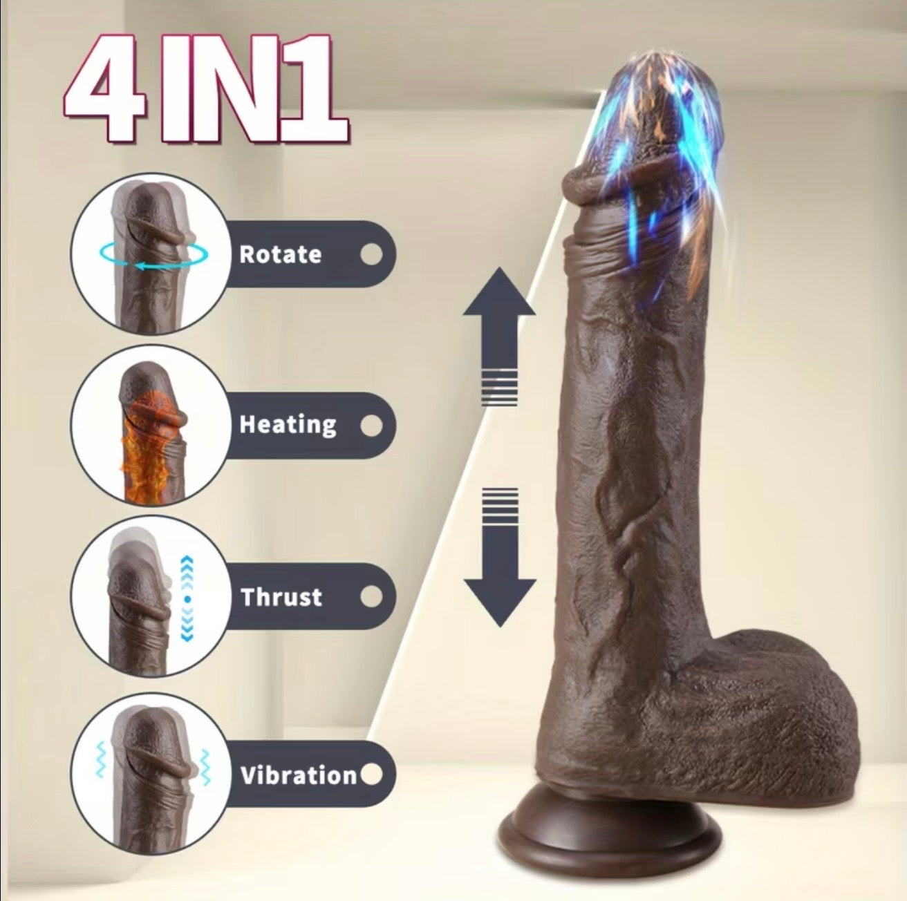 Realistic vibrating dildo 6.9 inch