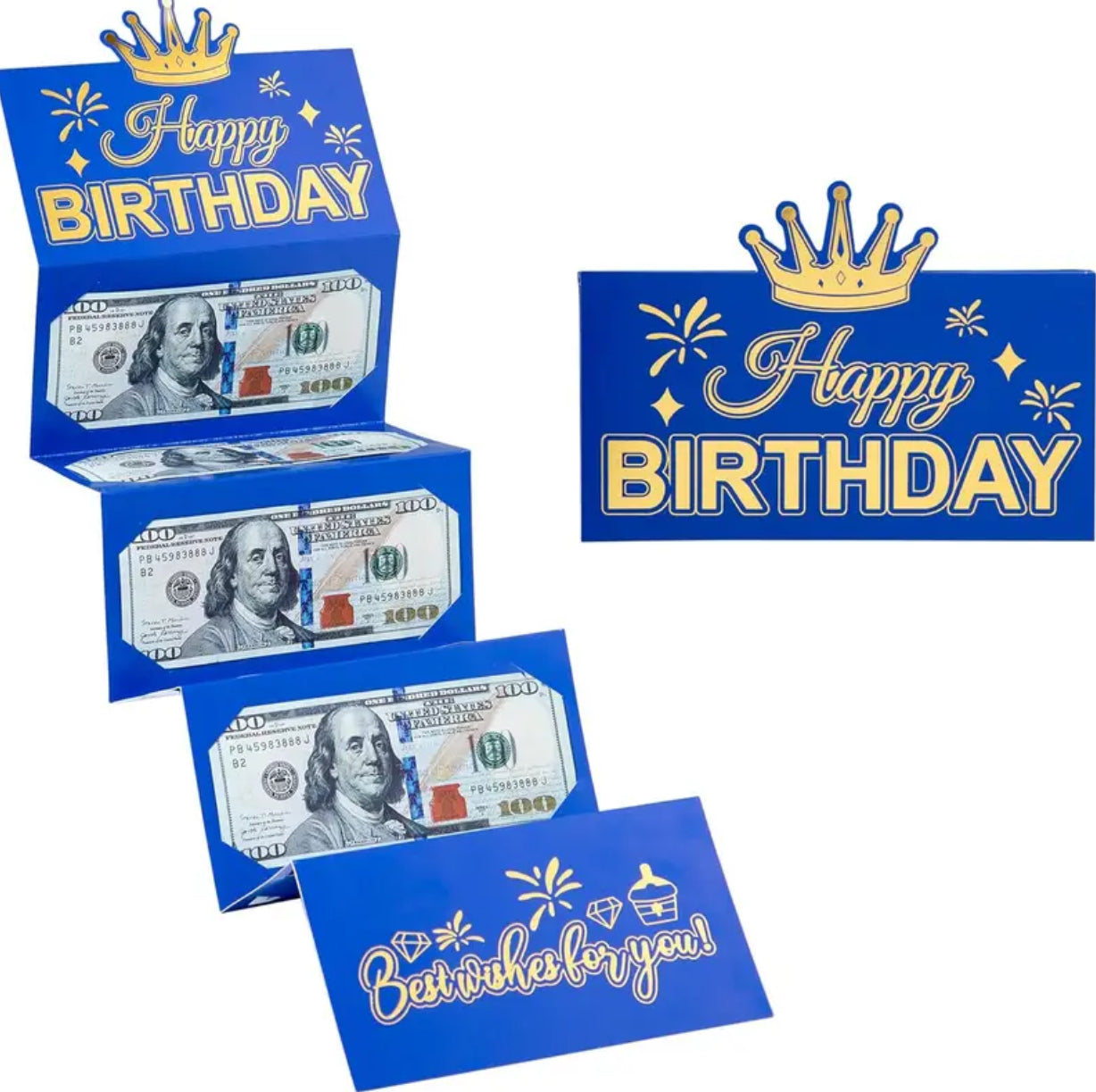 Blue Birthday Money Envelope