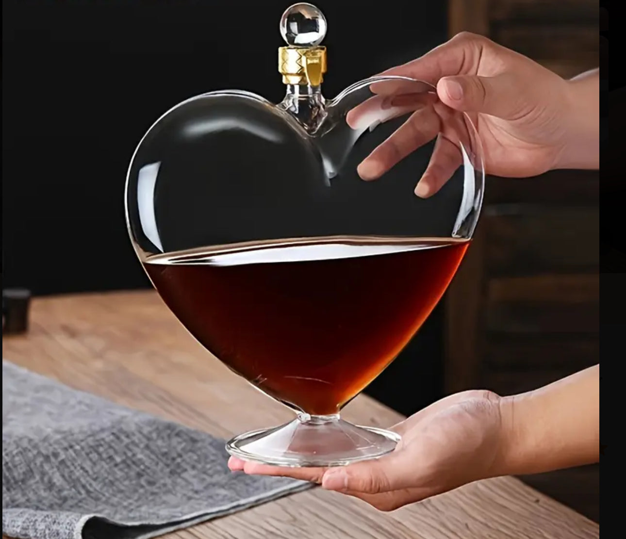 Heart Shaped Alcohol Decanter